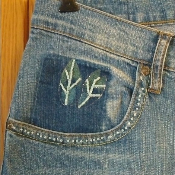 EUC VINTAGE Z Cavaricci Embellished Ankle Jeans - Picture 2 of 11